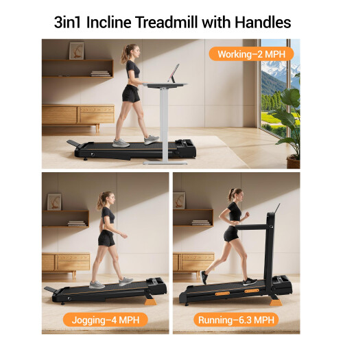 Folding Treadmill with 16% Incline, 3 in 1 Foldable Treadmill, Under 2
