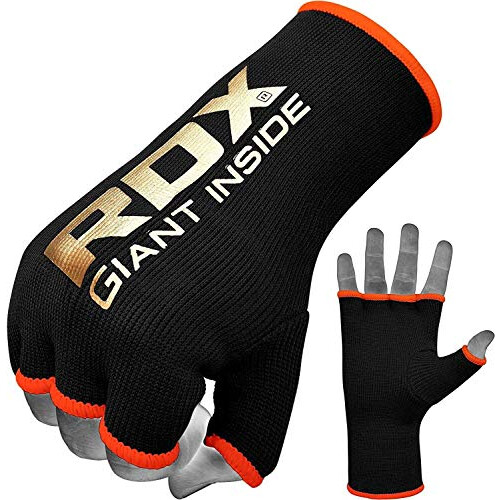 RDX Elasticated boxing bandages MMA hand wraps with thumb loop blackorange 1