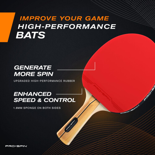 PRO-SPIN Table Tennis Bats - High-Performance Set with Premium Table 1