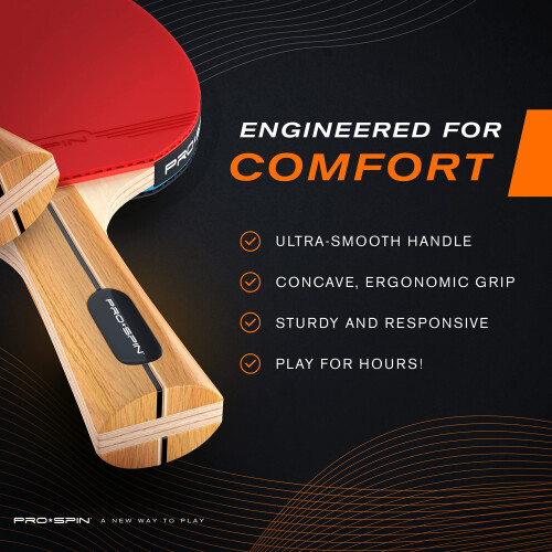 PRO-SPIN Table Tennis Bats - High-Performance Set with Premium Table Tennis Rack 2