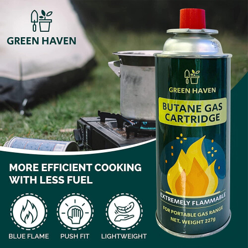 Green Haven Butane Gas Canisters 8 Pack – EN417 Non-threaded Camping 2