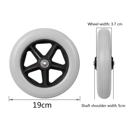 8 Inch Wheelchair Front Caster Wheels Pair, Durable Polyurethane Tread for Smooth Rolling and Stable Control (Gray) 1