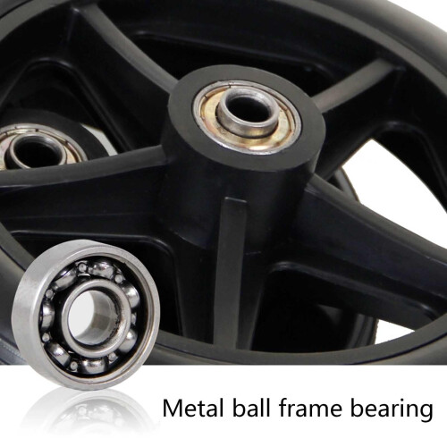 8 Inch Wheelchair Front Caster Wheels Pair, Durable Polyurethane Tread for Smooth Rolling and Stable Control (Gray) 2