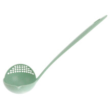 Kitchen Strainer Ladle 2 in 1 Soup Spoon with Easy Straining and Ergonomic Handle, Beige Green
