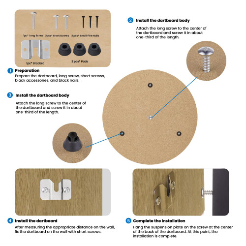 TenCloud 2Pack Dart Board Hanging Kit Dartboard Holder Wall Mounting Bracke 2