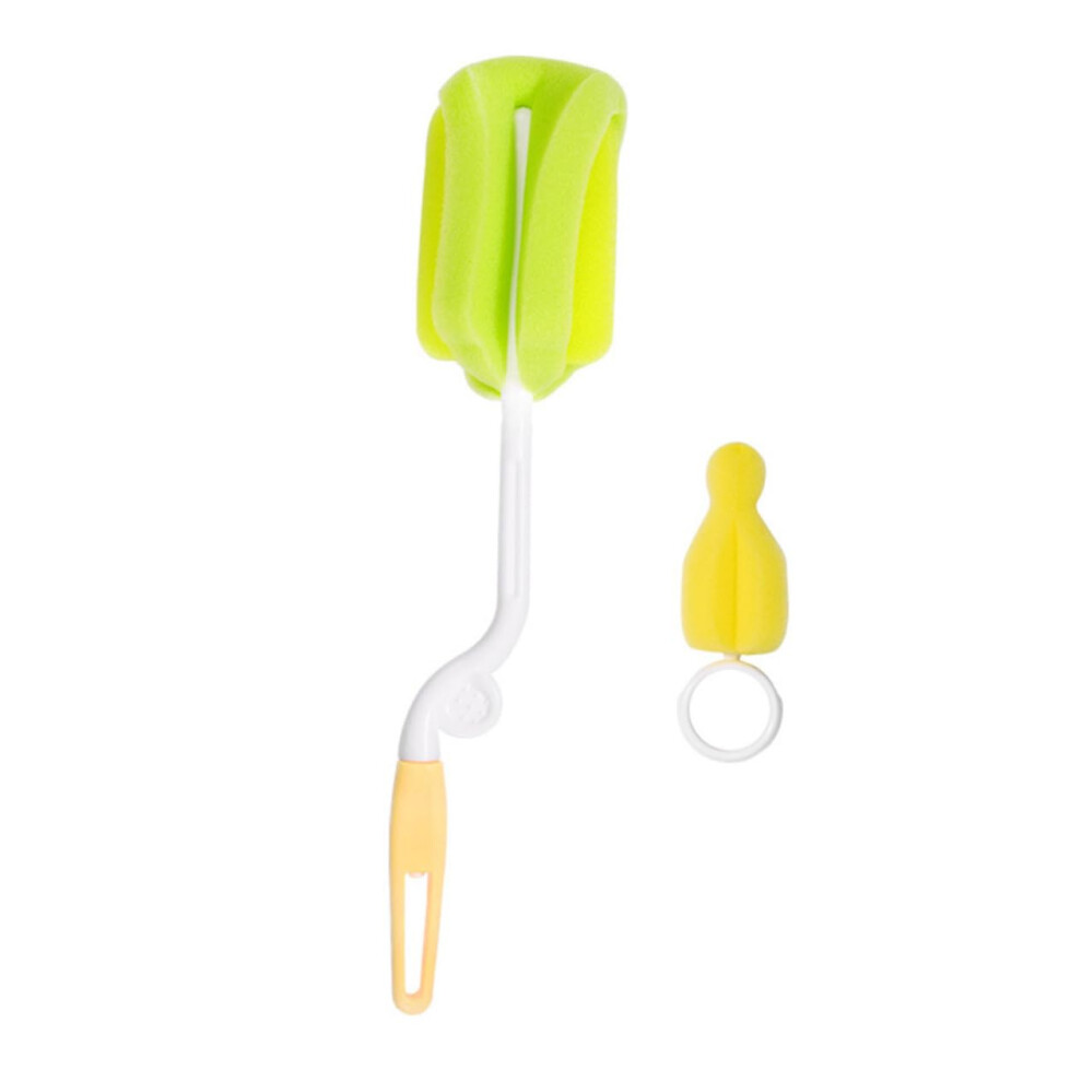 Baby Bottle Brush Set with Nipple Cleaner, Deep Reach Cleaning, Gentle Sponge Scrub