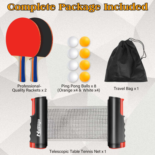 Naissgo Table Tennis Set, Professional Table Tennis Bat Set, Quick 1