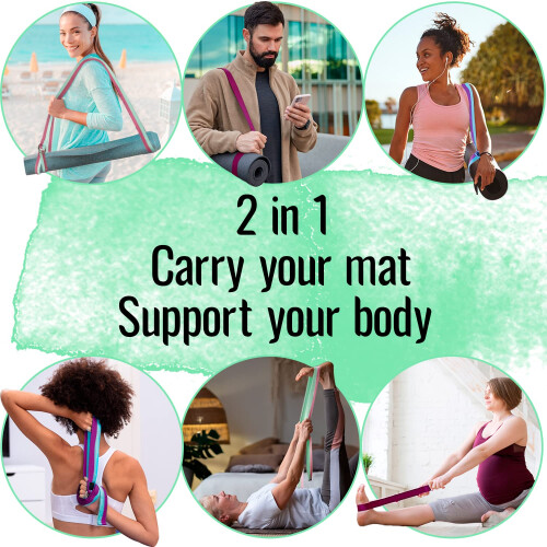 TECEUM Premium Yoga Mat Strap - Extra Soft & Thick Cotton - 2