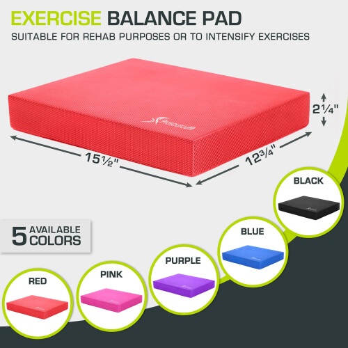 ProsourceFit Exercise Balance Pad – Non-Slip Cushioned Foam Mat & 1