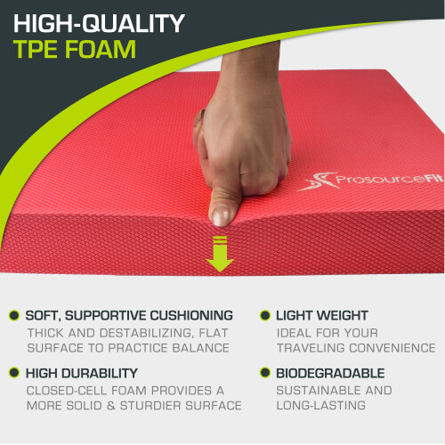 ProsourceFit Exercise Balance Pad – Non-Slip Cushioned Foam Mat & 2