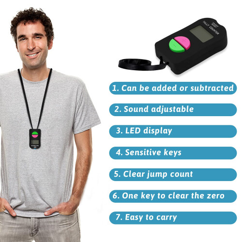 SDARMING Clicker Electronic Counter, 4 Digit Hand Tally Counters Add/Subtract for counting, golf scoring (1 PCS) 1