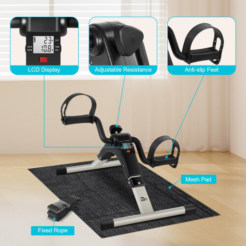 Folding Pedal Exerciser Mini Exercise Bikes Arm and Leg Exercise Peddler Ma 2