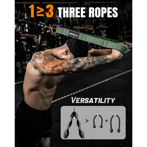 Professional Tricep Rope Cable Attachment with 3 Adjustable Handles  Heavy 1