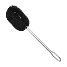 Bottle Cleaning Brush Stainless Steel Long Handle with Replaceable Sponge Head for Milk and Glass Bottles Black