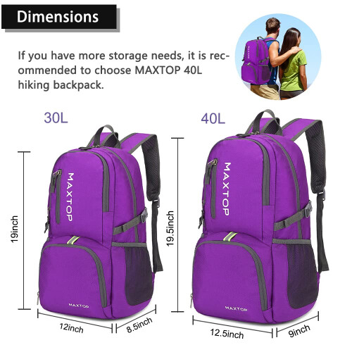 MAXTOP 40L Backpack Ultra Lightweight Packable Foldable Rucksack Water Resi 1