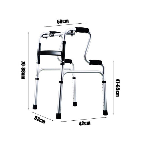 Lightweight Folding Rollator Walker for Seniors, Adjustable Height Aluminum Frame, NonSlip Stable Support 1