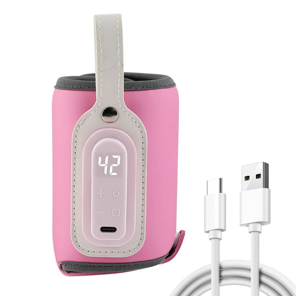 Typec Bottle Warmer Portable Baby Bottle Heater For Travel Milk Coffee Fast Heating Sleeve Pink