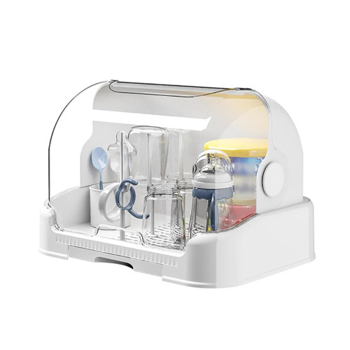 Baby Bottle Drying Rack Organizer with 110 Flip‑Open Design, Compact Travel Friendly Multi‑Compartment