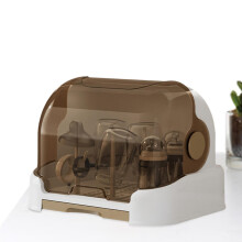 Baby Bottle Drying Rack with Cover, Large Capacity Organizer with Removable Drip Tray for Countertop