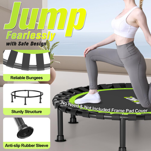 ZCMHAXJ Foldable Mini Trampoline, 40" Rebounder Trampoline for Adults 2