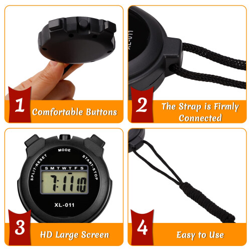 Dacitiery 3 Pcs Sports Stopwatch Timer Lap Split Digital Stopwatch with Cou 2