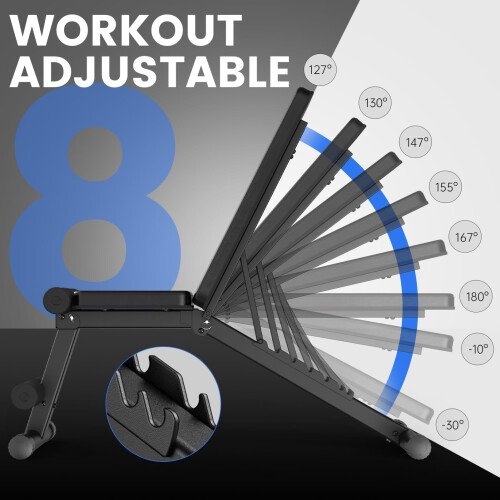 PASYOU Adjustable Weight Bench Full Body Workout MultiPurpose Foldable Incl 1