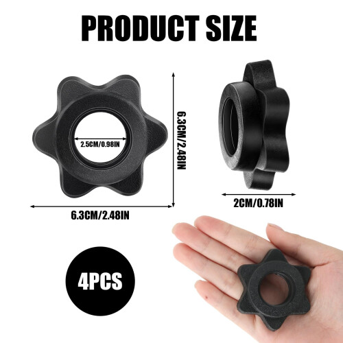 Plimbin 4 PCS Dumbbell Clips, Dumbbell Hex Nut Spinlock Collar 1