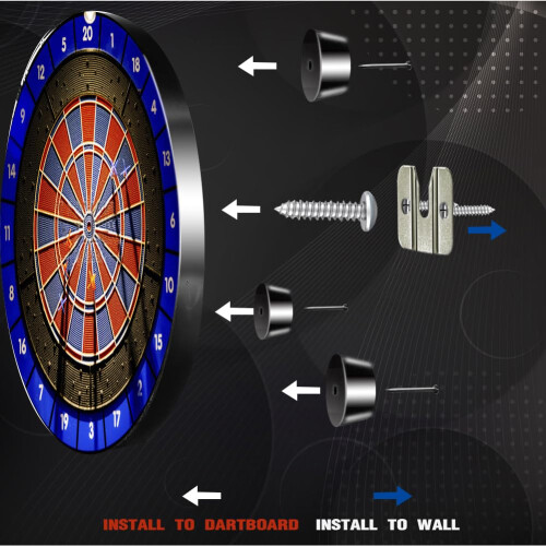Dartboard Bracket 2 Dart Board Hanging Kits Includes Screws and Stabilisers 2