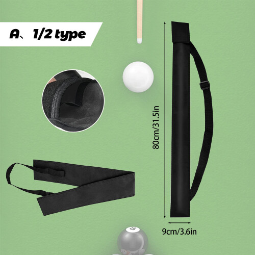 Bansusu Snooker Cue Case with Adjustable Strap Hook and Loop Closure Pool C 1