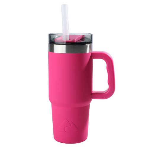 Trail 18oz isoleret rustfrit stålkrus med håndtag i pink 1