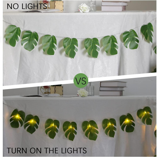 Monstera Leaf String Lights Artificial Tropical Palm Vine with Lights 1