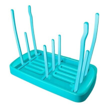 Foldable Baby Bottle Drying Rack for Travel, Space Saving Portable Dryer for Bottles and Baby Items Blue