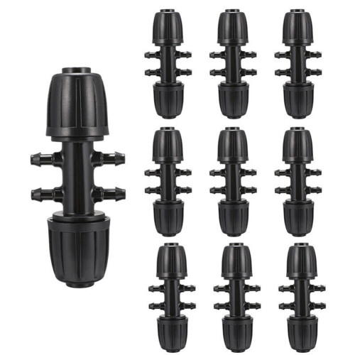 10 stk. dryppvanningskoblinger med mothaker, 1/2" til 1/4" 1