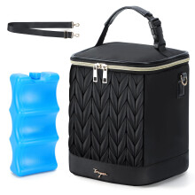Breast Milk Cooler Bag with Ice Pack, Fits 6 Bottles, TearResistant Insulated Design for Travel and Work