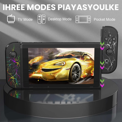 (Flash) Wireless Controller Joy Con for Nintendo Switch Gamepad with RGB Joystick 2
