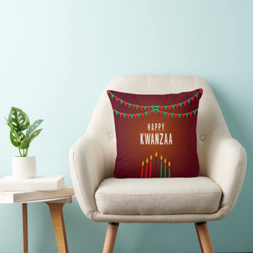 Kwanzaa throw pillowcase African heritage18x18in 2