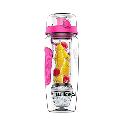 willceal Fruit Infuser Water Bottle 32oz Durable with Detachable Ice Gel Ba 1
