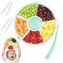 Kids Snack Spinner Leakproof Snack Box 360 Rotating 5Compartment Reusable Snack Container for Kids