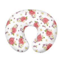 Rose Pattern Nursing Pillow Cover for Baby Girl, Soft Polyester Feeding Pillow Slipcover, Easy Removable