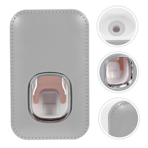 Automatic Wall Mounted Toothpaste Dispenser and Squeezer for Bathroom, Nail Install, Compact Grey 1