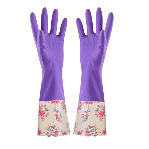 Wamans Reusable PVC Dish Gloves with Long Cuff 1 Pair 1