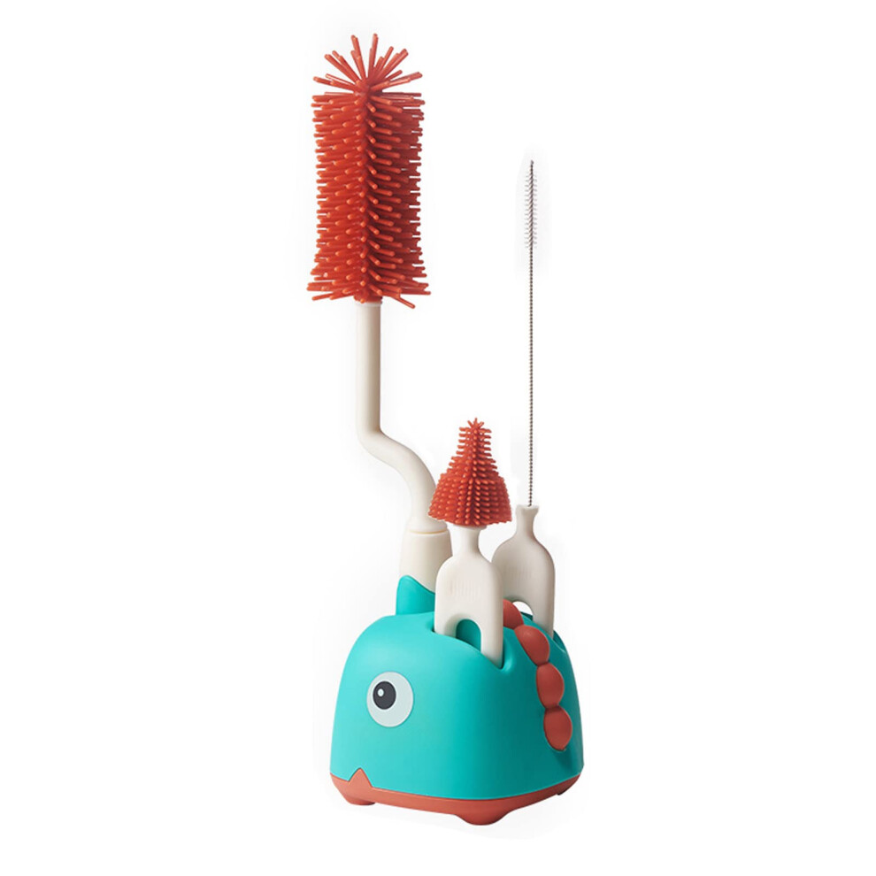 Baby Bottle Brush Set with Stand, 360 Rotating Silicone Bottle Cleaning Brush with Long Handle
