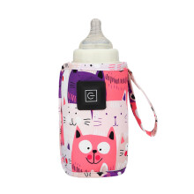 Portable USB Baby Bottle Warmer with Foldable Adjustable Design and Dual Insulated Cover for Travel