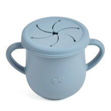 Silicone Baby Cup with Straw and Handles, Spill Proof Toddler Snack Cup, Soft and Fall Resistant Design