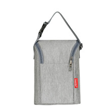 Insulated Baby Bottle Bag with Large Capacity and Temperature Control for Travel and Daycare, Gray