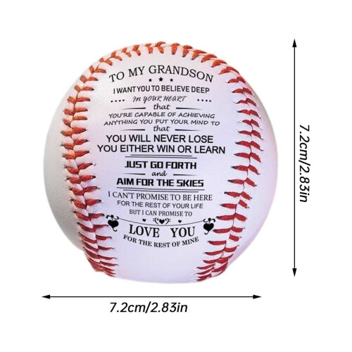 Motivational Baseball for Grandson Personalized Printed Ball 2