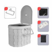 TEVEQ Bærbart Biltoilet Foldbart Nødtoilet Udendørs Mobilt til