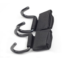 Set van 2 gewichthefhaken, stalen opvouwbare haken met antisliphandgreep