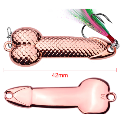 Rosaguld Sequence Spoon Bait med fjerkrog og metal Sequence 7g