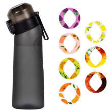 Garrafa de água aromatizada com 7 cápsulas de sabor, garrafa Air Water Up preta fosca de 650ml, conjunto inicial Air Up, copo de água para camping